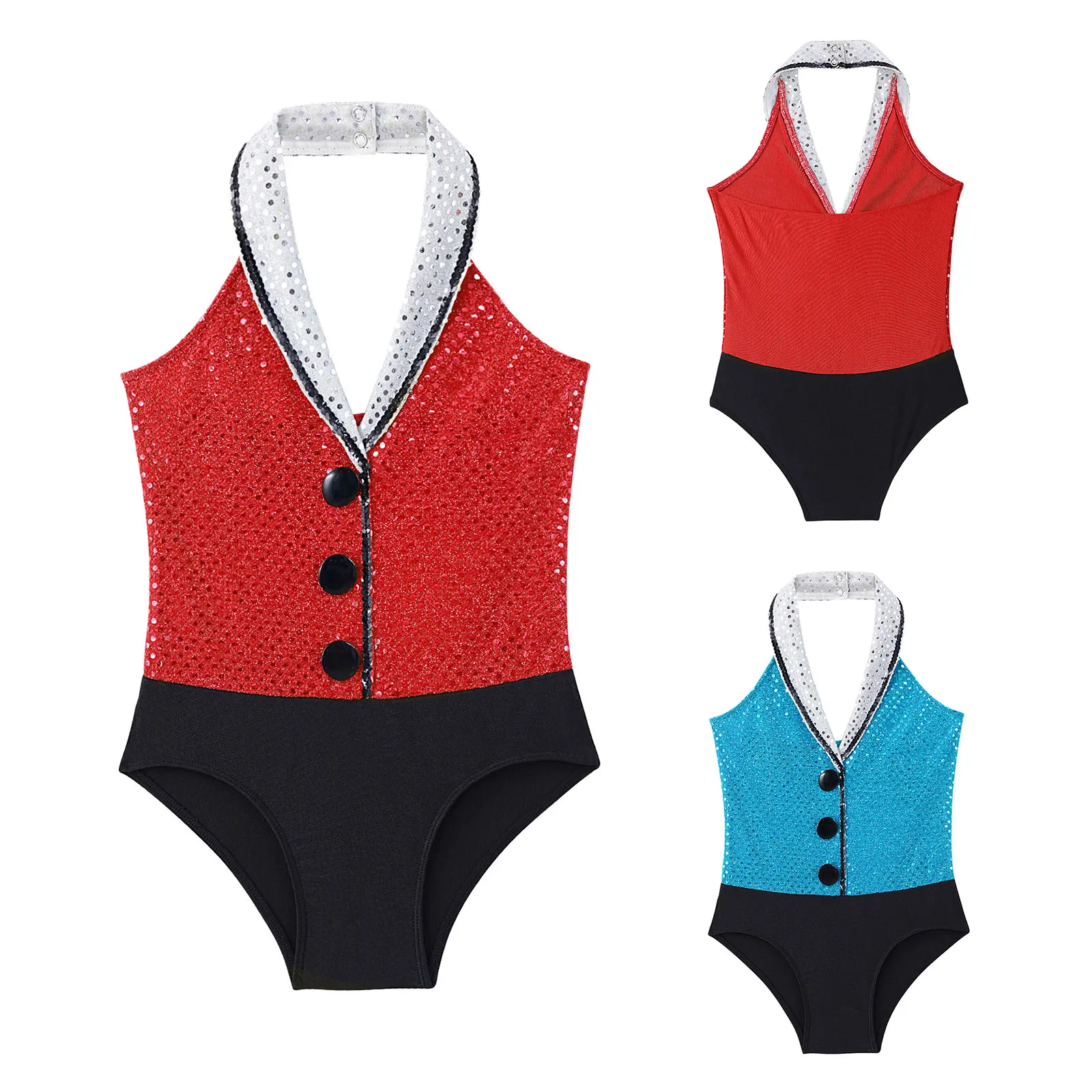 Детское балетное трико с блестками для девочек боди выступлений на сцене