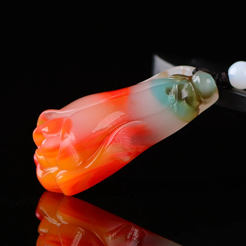 Модное красочное ожерелье с кулоном в виде цветка нефрита Ювелирные изделия