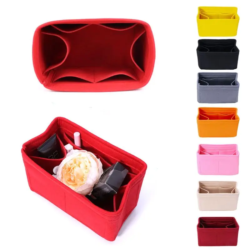

New Multifunction Women Felt Insert Bag Makeup Cosmetic Bags Travel Inner Purse Portable Handbag Storage Organizer Tote S/M/L