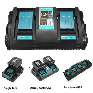 New DC18RD Li-Ion Battery Four Troughs Charger 4A Charging Current For Makita DC18RA DC18RC 14.4V-18V Power Tool + USB Port