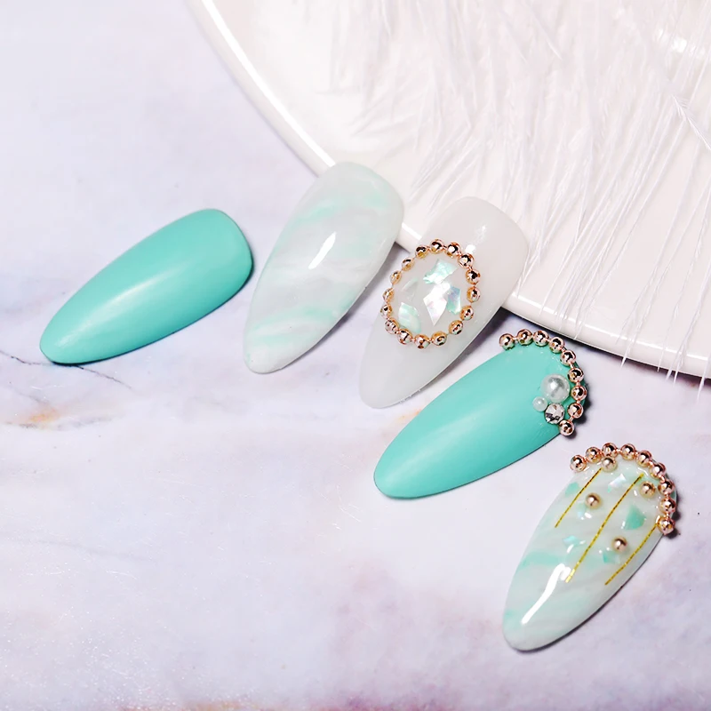 Золотой Серебряный цвет сверкающие шарики Стразы для ногтей 3D металлическая