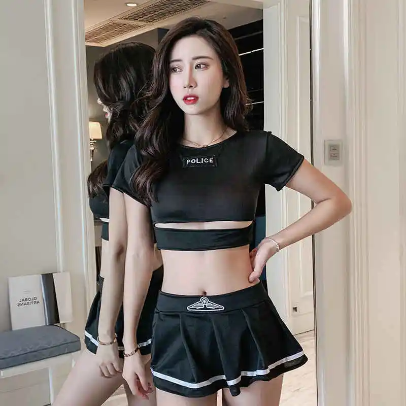 Сексуальное женское белье студент одежда футболки с короткими рукавами и