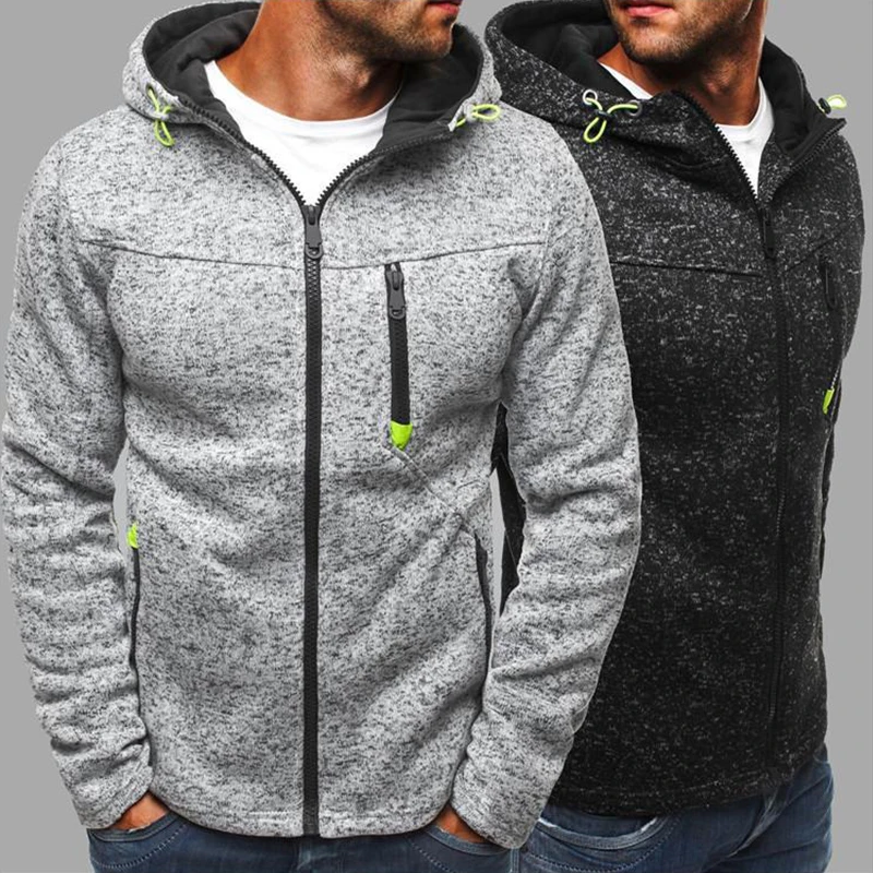 Модное жаккардовое спортивное пальто с капюшоном для осени и зимы мужская куртка