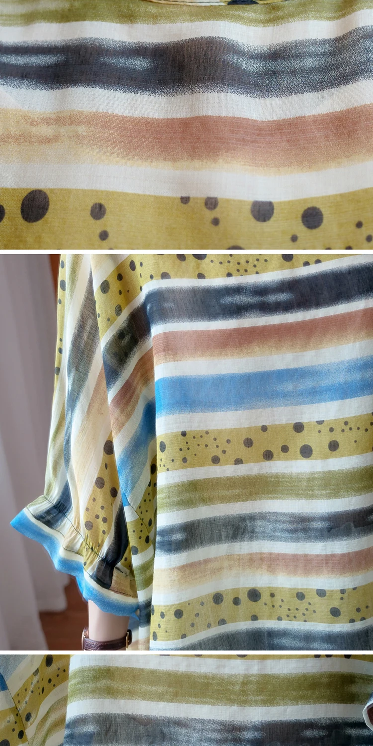 

Women Vintage Retro Colorful Rainbow Printed Blouses Oversized Summer Batwing Sleeve Shirts Woman Party Casual Blouses SY016