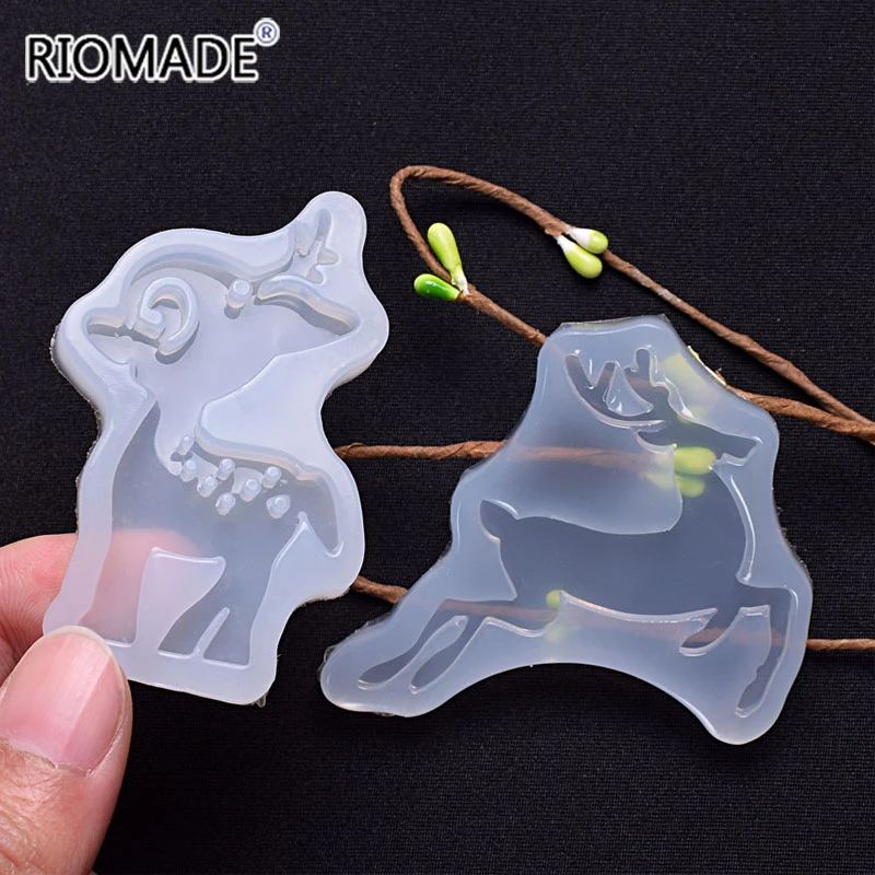 Две формы Moose силиконовые мультфильм для эпоксидной смолы рождественские олени