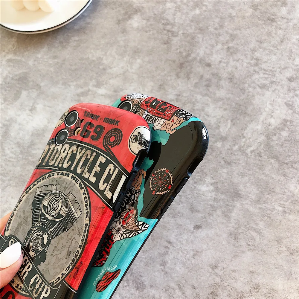 

Case For iPhone 12 11 Pro Mini Sfot Retro Mechanical African Map with small waist Fine hole For Xs Max Xr X 7 8 Plus Back Cover