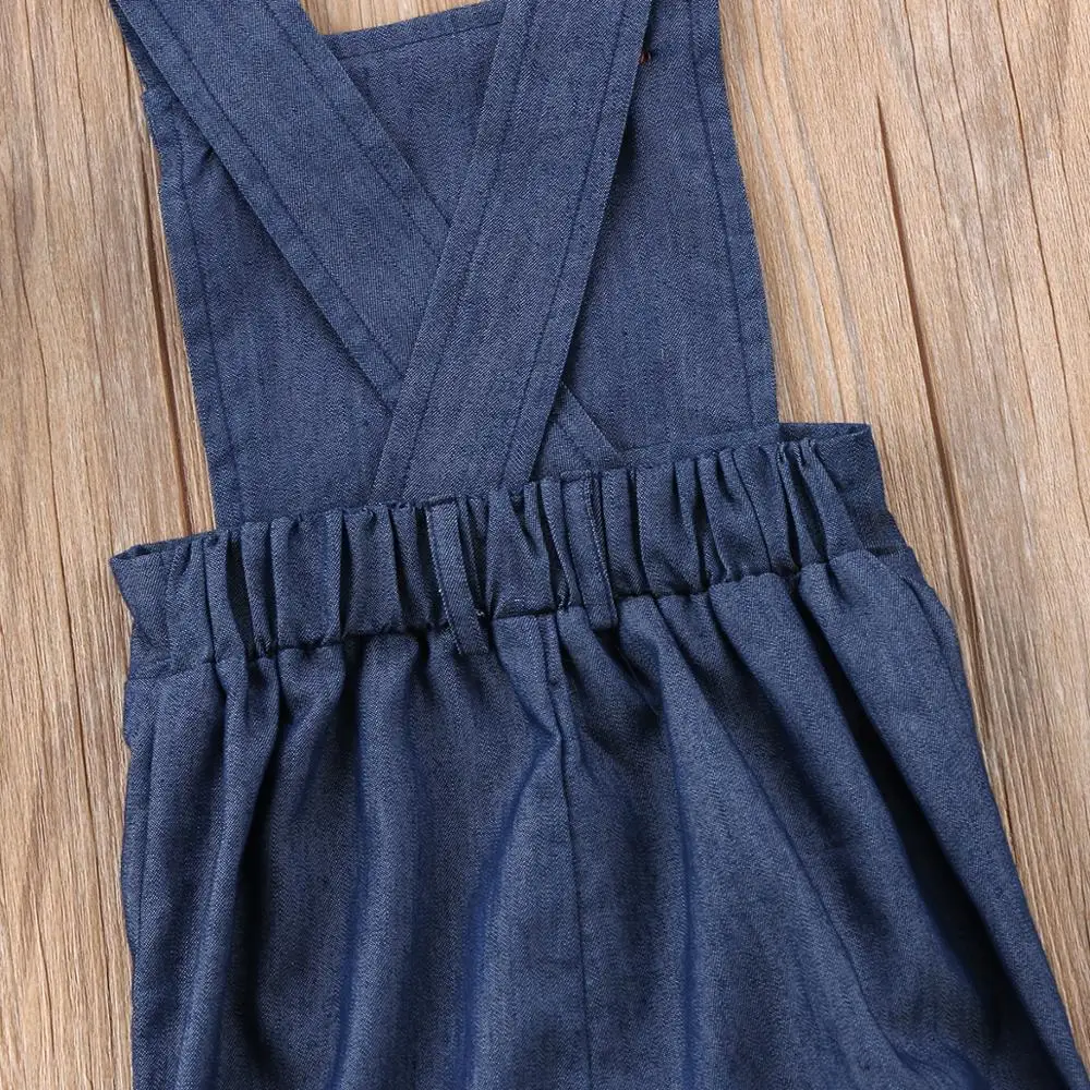 Комбинезон джинсовый для новорожденных комбинезон с шортами маленьких девочек и