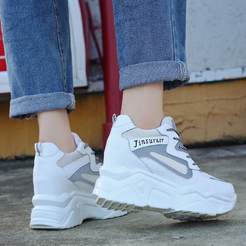 

Rimocy Chunky Platform Sneakers Women Breathable Air Mesh Pink Lace Up Shoes Woman Autumn Hidden Heels Casual Zapatillas Mujer