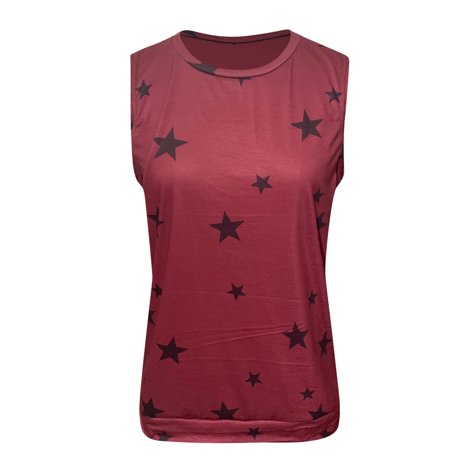 

Stars Printed Tank Tops Women Summer Casual Loose Tops Sleeveless Top Mujer Haut Femme Camisetas De Mujer