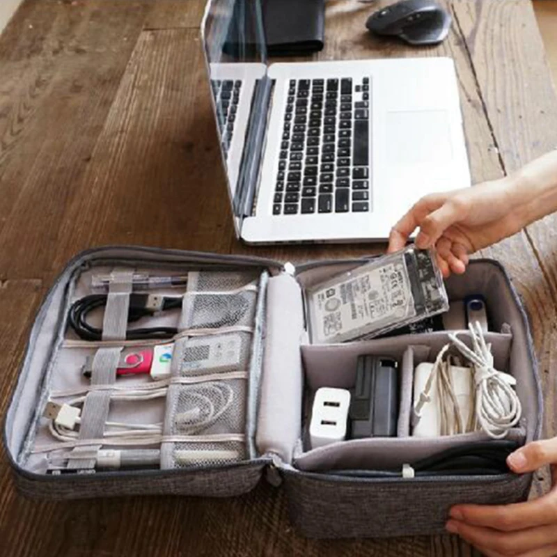 

Waterproof Home Office USB Line Storage Bag Business Travel Mobile PC Bag Digital Accessories Charger Organizer