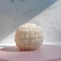 3d knit wool ball candle mold unique yarn ball silicone mould home decor sphere rope twisted knotted candles molds