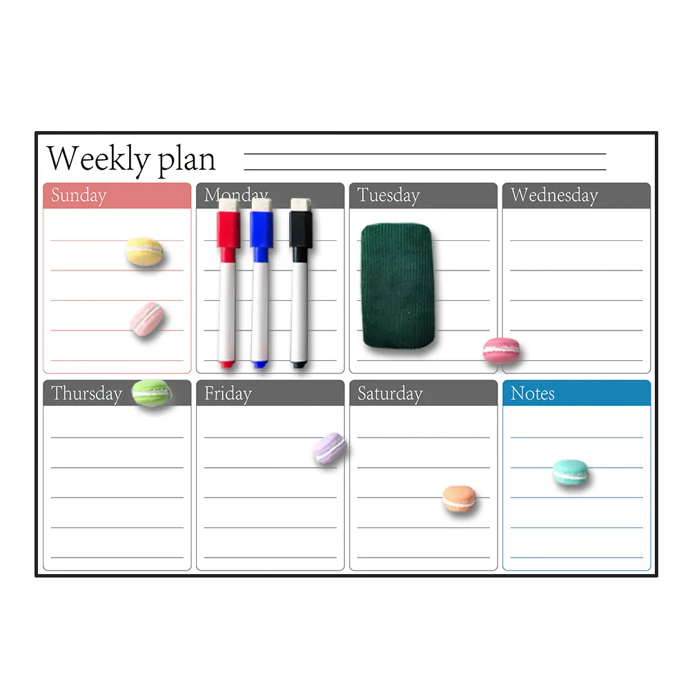 А3 Магнитная белая доска Еженедельный ежемесячный планировщик магнит на