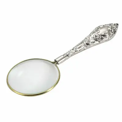 

Резное ручное 5X увеличительное стекло с подсветкой Лупа серебристого цвета