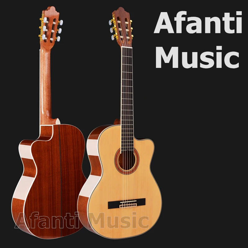 39 дюймов Ель Топ/Сапеле с задним и передним по бокам/Классическая Гитары из Afanti