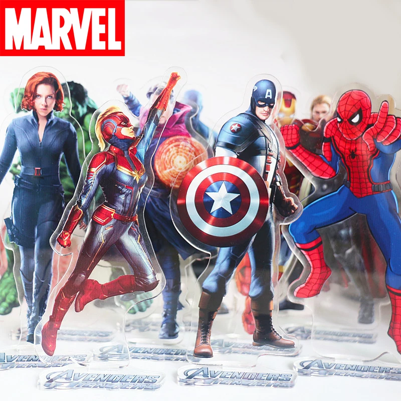 

The Avengers Acrylic Model Card Anime Spiderman Iron Man Hulk Antman Thanos Captain America Deadpool Action Figure Decoration