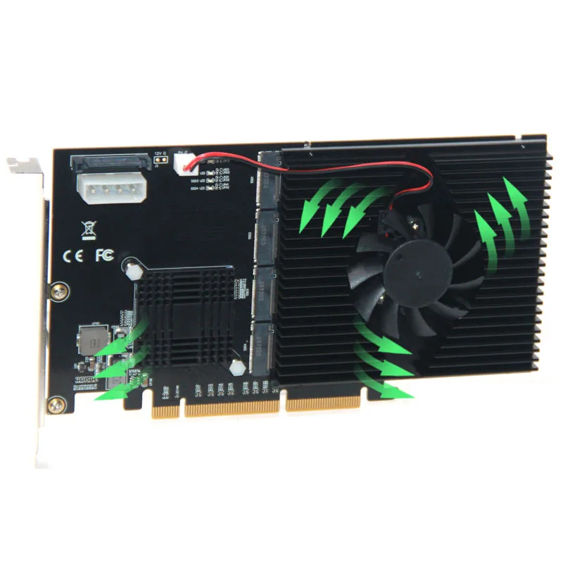 Добавить на карты адаптер M.2 Raid контроллер/Ssd/карта Pci E/Pcie Ssd радиатор охлаждения