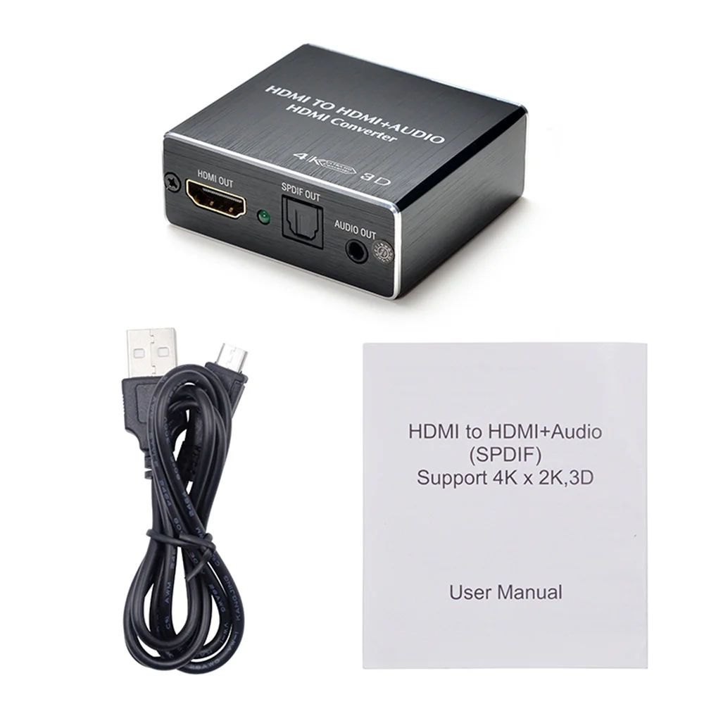 AY78 HDMI-compatible Audio Extractor 4K X 2K HDMItoHDMI Optical TOSLINK SPDIF + 3.5mm Stereo Splitter | Электроника