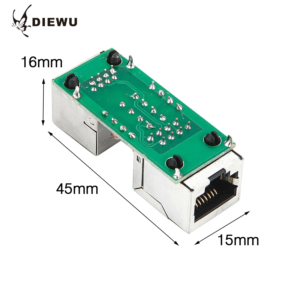 DIEWU RJ45 сетевой через интерфейс молнии соединитель расширителя кабель