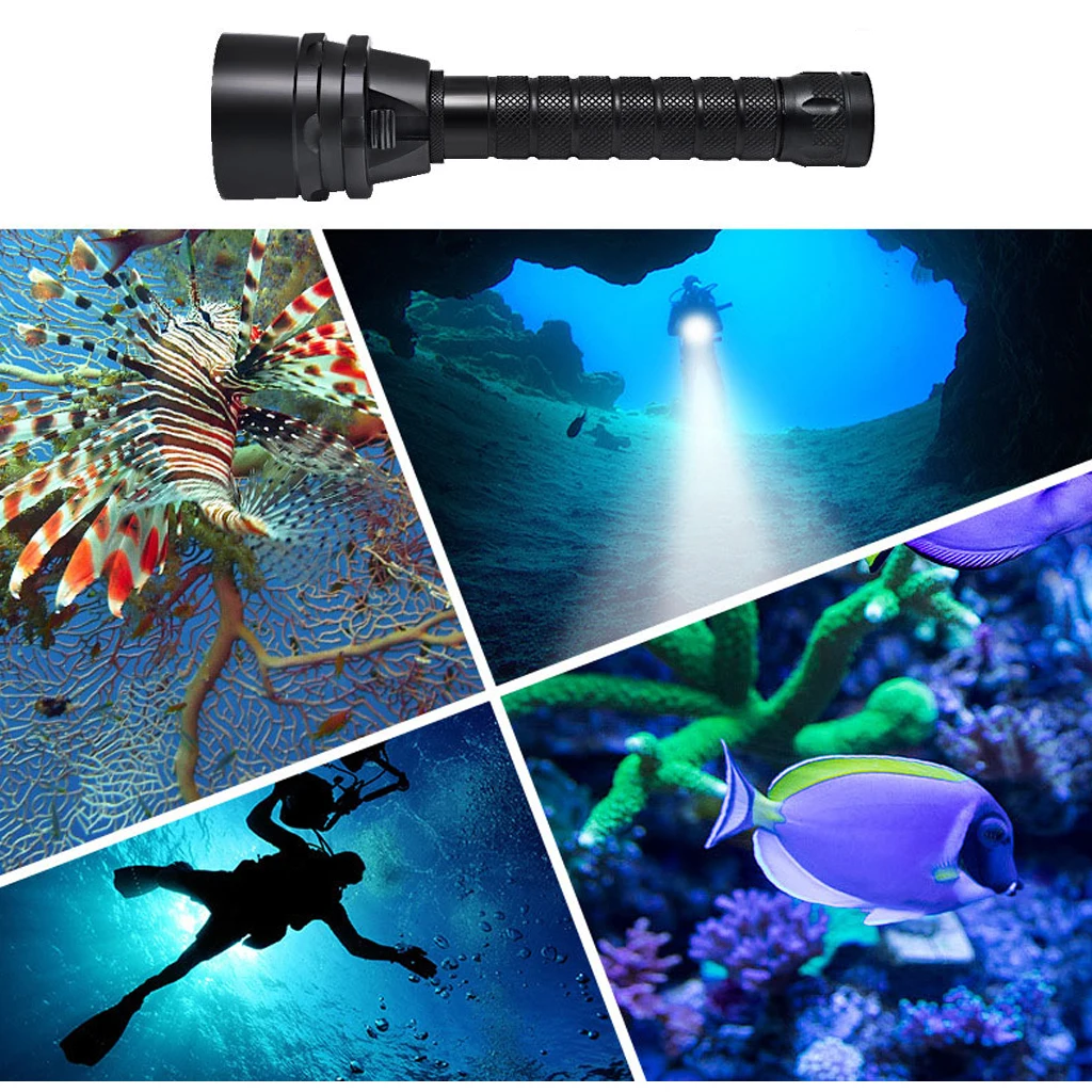 

3600lums Diving Flashlight 3T6 Portable Scuba Dive torch 50M Underwater LED Waterproof 18650 Flashlights