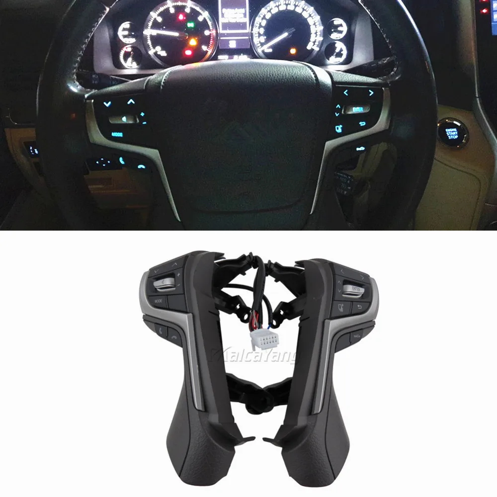 For Toyota Land Cruiser Prado 200 FJ200 LC200 2016-2018 Multi-function steering wheel button Bluetooth phone music control LH+RH