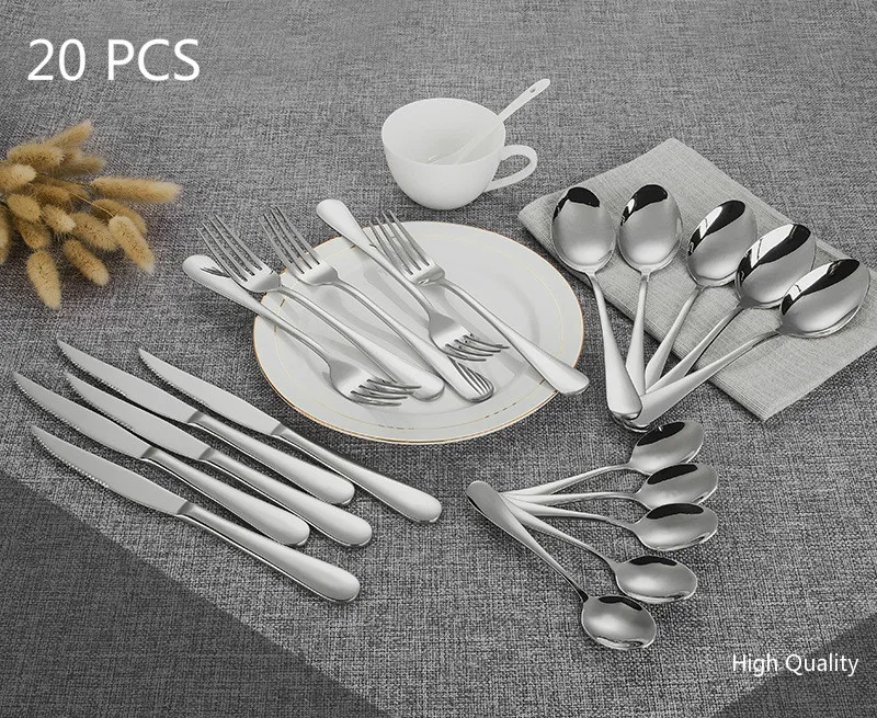 Высокое качество 4 шт набор посуды Нержавеющая сталь наборы столовых приборов