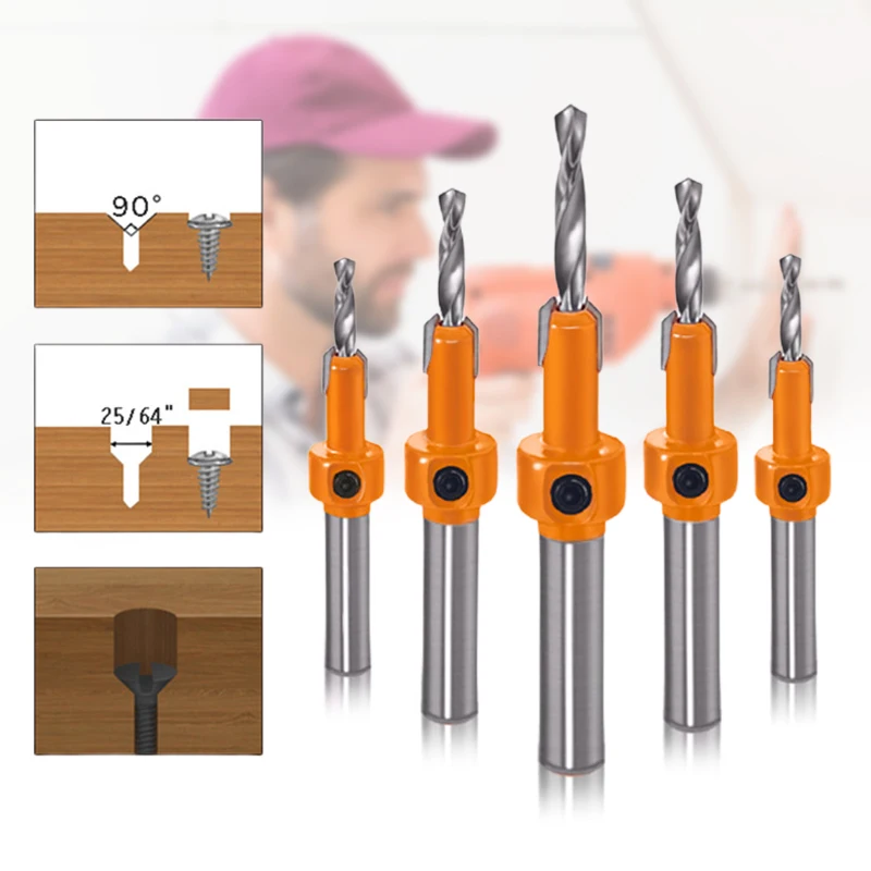 

Зенкер из сплава с режущей головкой, корпус из углеродистой стали, сверло с потайной головкой для деревообработки, перфорация дерева LB88