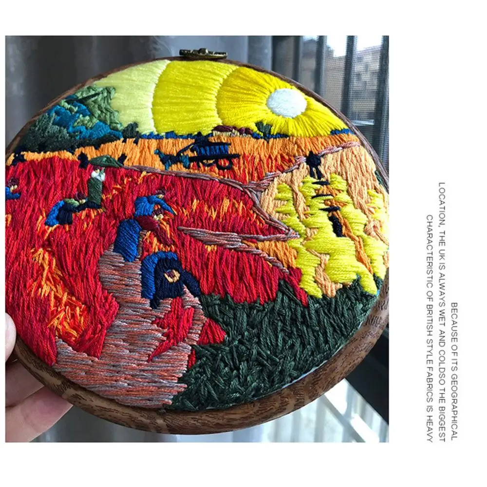 Kit de bordado de cuadro de Van Gogh para decoraci&oacute;n del hogar, bordado abstracto artesanal, punto de cruz, serie-3