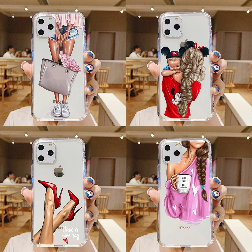 

Super Mom Baby Girl Fashion Etui Phone Case for IPhone 12 Mini 5 6 6S 7 8 SE Plus X XS XR 11 Pro Max Coque Funda Silicone Cover