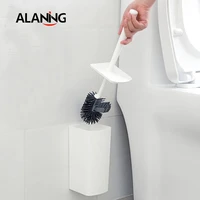 simple wall mounted plastic white toilet brush set with base toilet cleaning toilet brush silica gel tpr bathroom tools