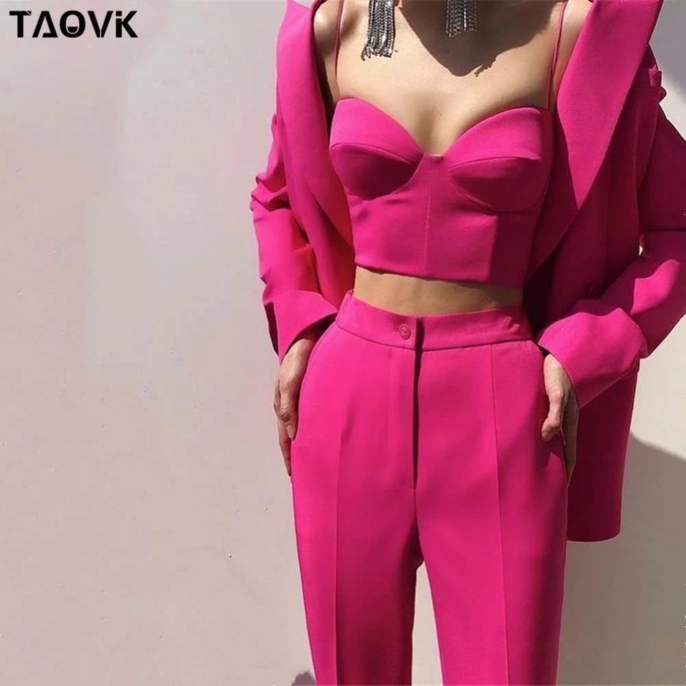 Женский офисный брючный костюм TAOVK официальный деловой одежда для работы