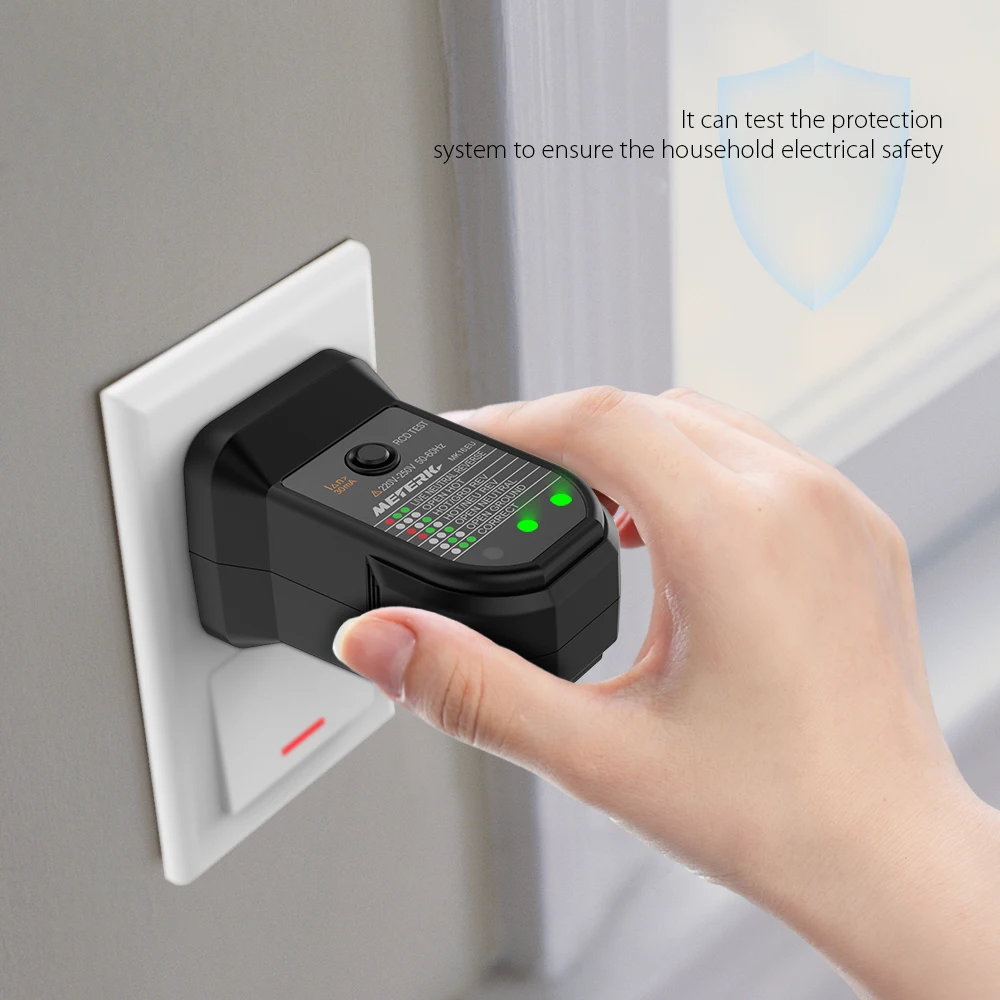 Meterk RCD электрическая розетка тестер выключатель искатель автоматический