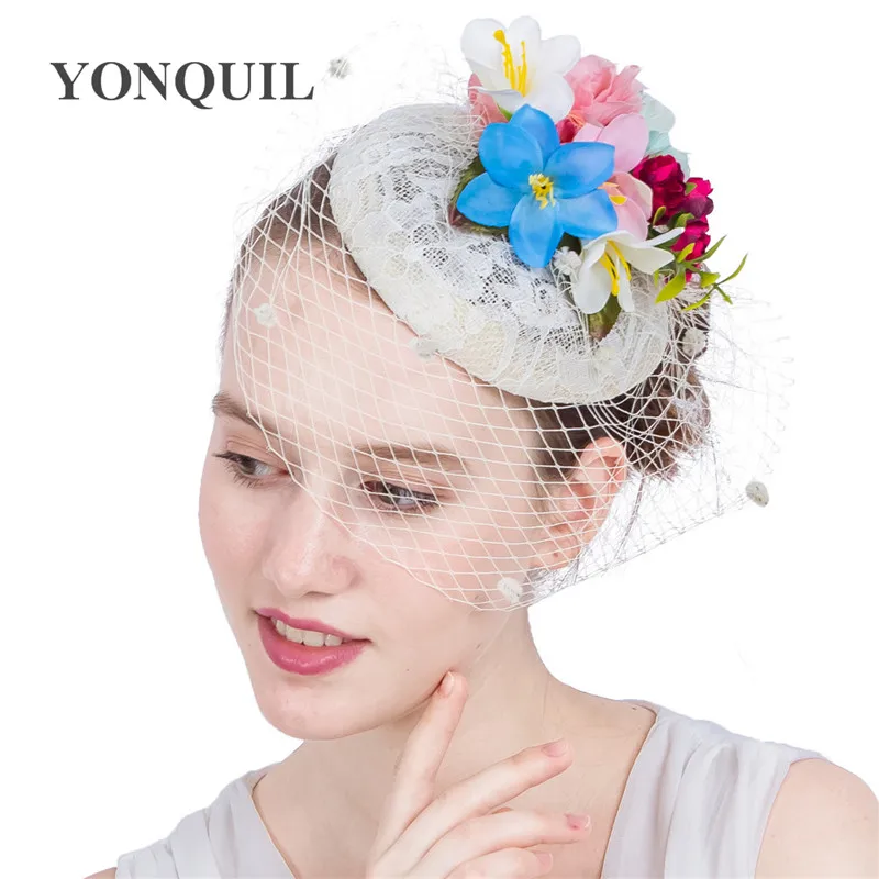 Модные свадебные шляпы и вуалетки цвета слоновой кости для невесты милый стиль