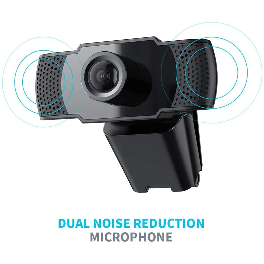 

1920 x 1080p Webcam Computer Full HD Adjustable USB w/ Built-in Mic Household Accessories for Video Conference