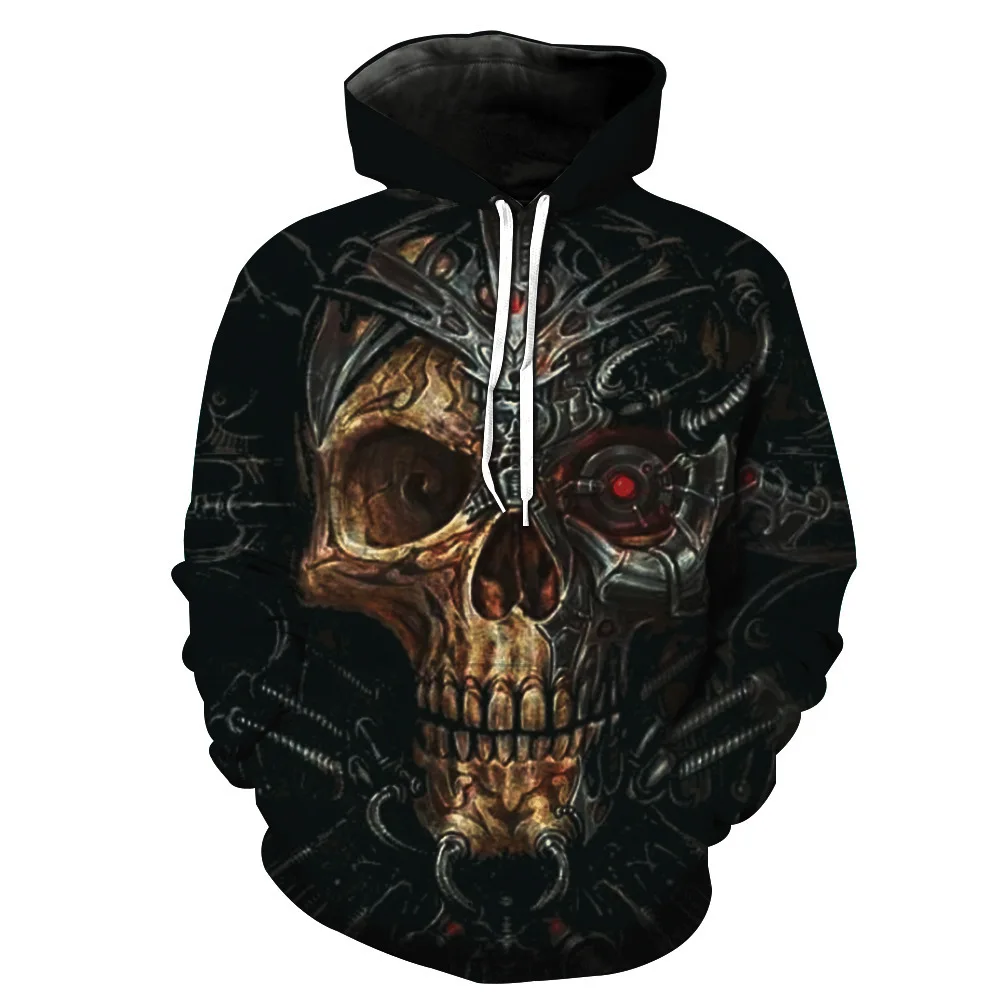 

CNUUIKOOEK Sweatshirts Men's 3D Anime Skeleton Printed Hooded Pocket Pullover Hoody Fashion Men's Hoodies