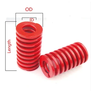 2Pcs Red Spiral Stamping Compression Die Spring OD 16mm ID 8mm Length 20/25/30/35/40/45/5 0/55/60/65/70/75/80 /90/100/125/150mm 