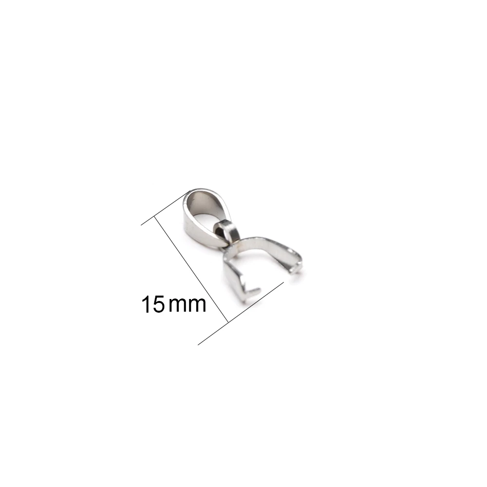 3x15mm Semitree 20 штук 3*15/5*17/7*19 мм 316L Нержавеющая сталь залог застежками Разъем серебряная подвеска-Бейл застежки на ожерелье для самостоятельного изготовления ювелирных украшений - Цвет: 3x15mm