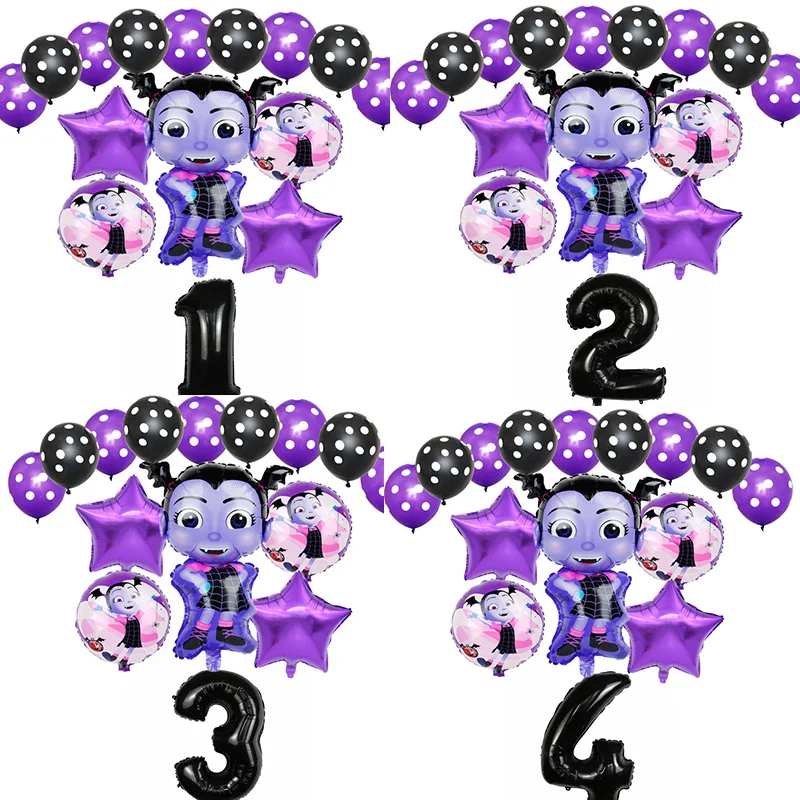 Мультфильм милый вампир их детского дня рождения с изображением деревянной