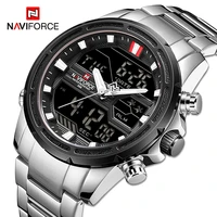 naviforce luxury men analog quartz sport watch fashion military outdoor waterproof chrono el backlight digital wristwatches 9138