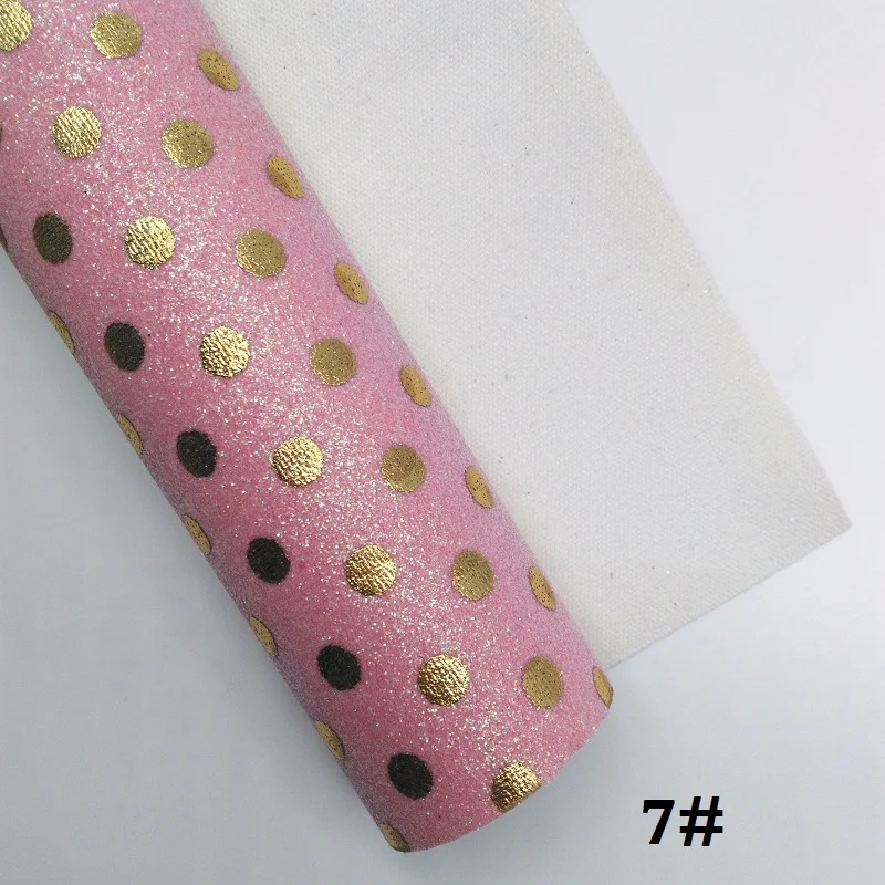 7 Glitterwishcome 21X29 см A4 размер винил для бантов Печатный горошек блестящая кожа ткань искусственная кожа листы для бантов, GM337A - Цвет: 7