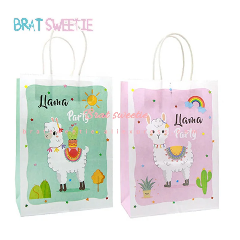 4 шт. Альпака вечерние ламы крафт Бумага сумки детских празднований дня рождения