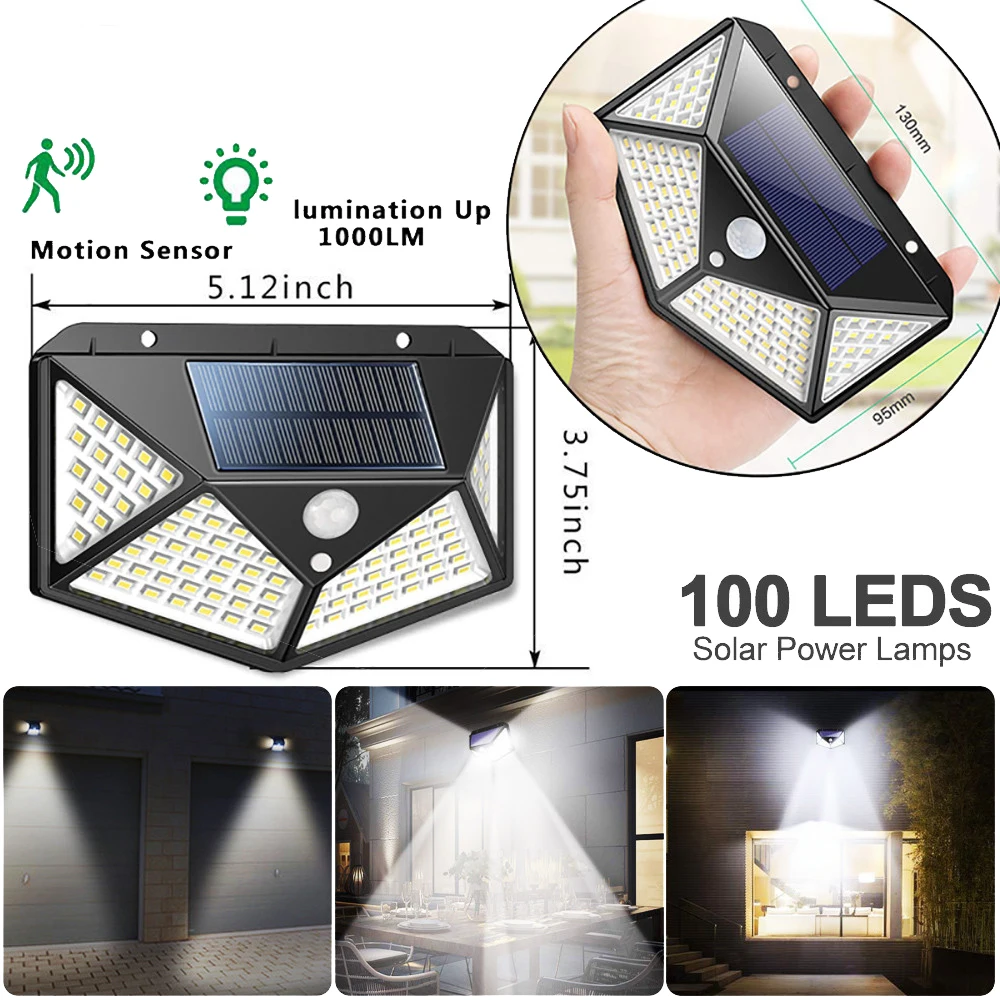 Уличная лампа на солнечной батарее с датчиком движения водонепроницаемый