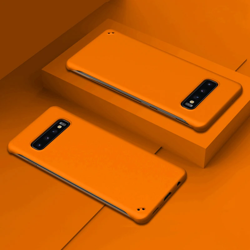 Тонкий Жесткий ПК Безрамное чехол для телефона для samsung Galaxy S9 S10 плюс S10e Примечание 10+ A10 A20 A30 A40 A50 A70 A7 A750 резиновый матовый чехол