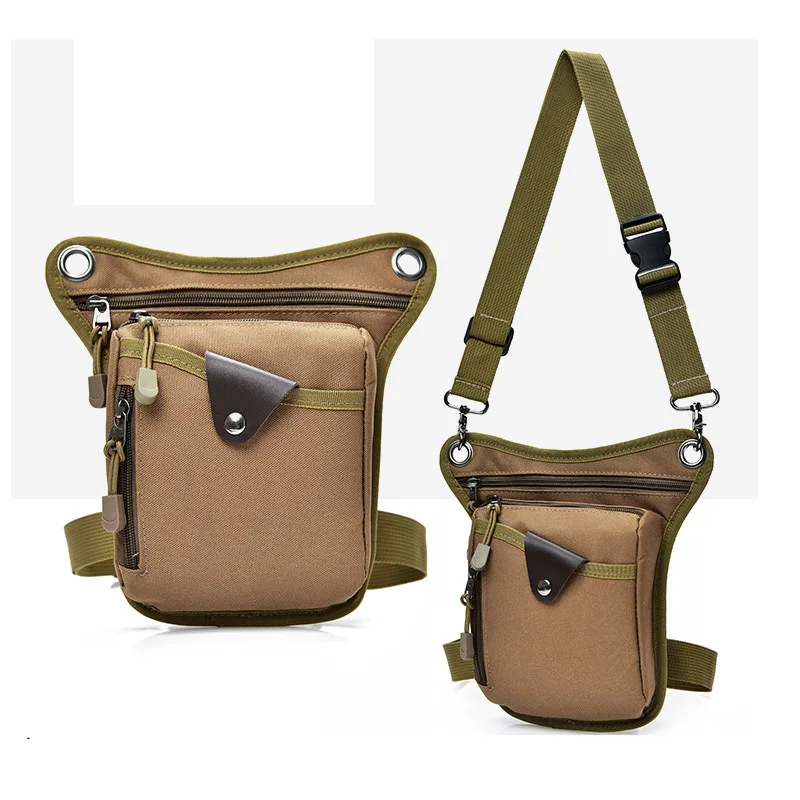 E leg bag Мужская нейлоновая сумка для ног, модная набедренная поясная сумка, многофункциональная тактическая мужская сумка через плечо для верховой езды - Цвет: E leg bag