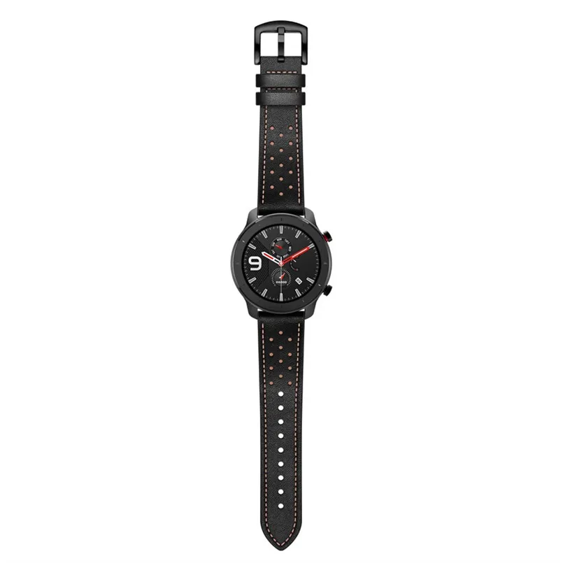 Ремешок кожаный для смарт-часов AMAZFIT GTR 42/47 мм сменный модный прочный браслет
