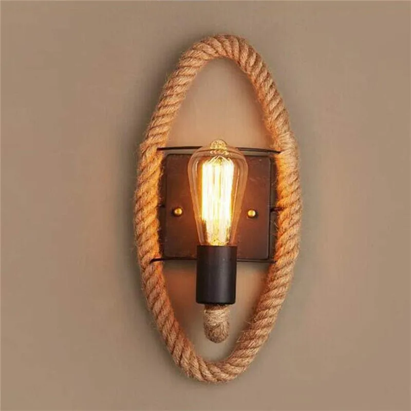 Американский минималистский креативный пеньковый Канат настенный светильник