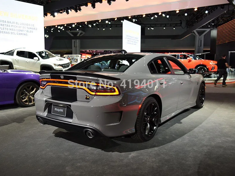 Для Dodge charger ABS пластиковый Неокрашенный праймер цвет Задняя накладка на багажник крыша крыла губы спойлер для автомобиля