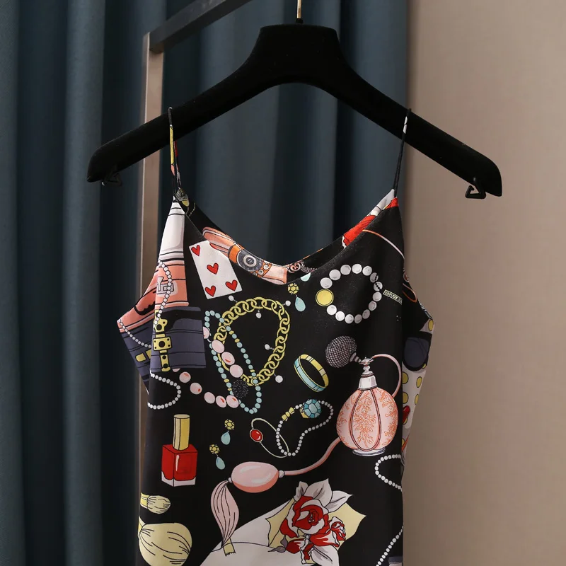 Женский топ на бретельках с V образным вырезом без рукавов|Топы| |