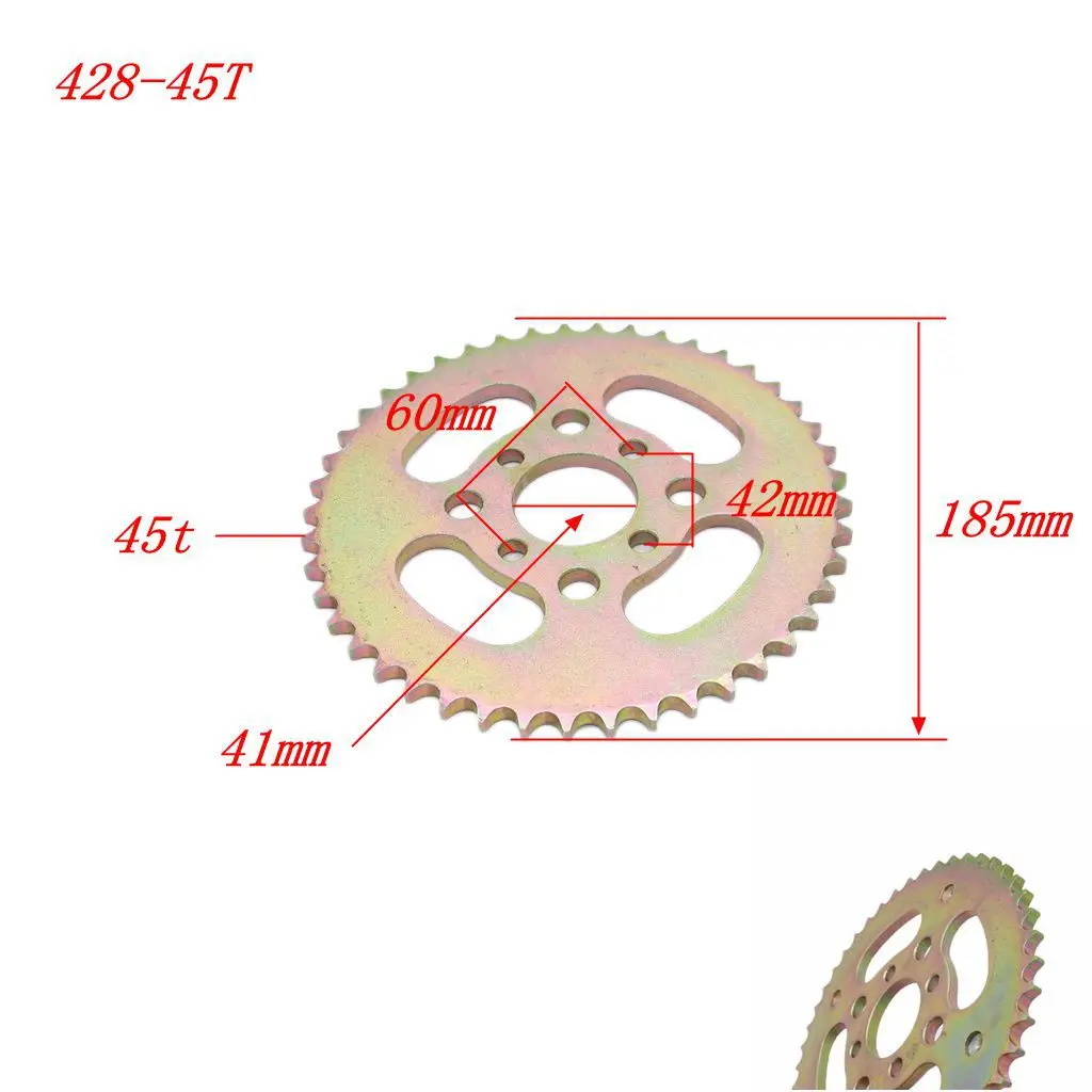 

428 45T зуб 41 мм Мотоцикл Скутер Звездочка для Taotao 200CC 250CC 300CC ATV Quad Запчасти