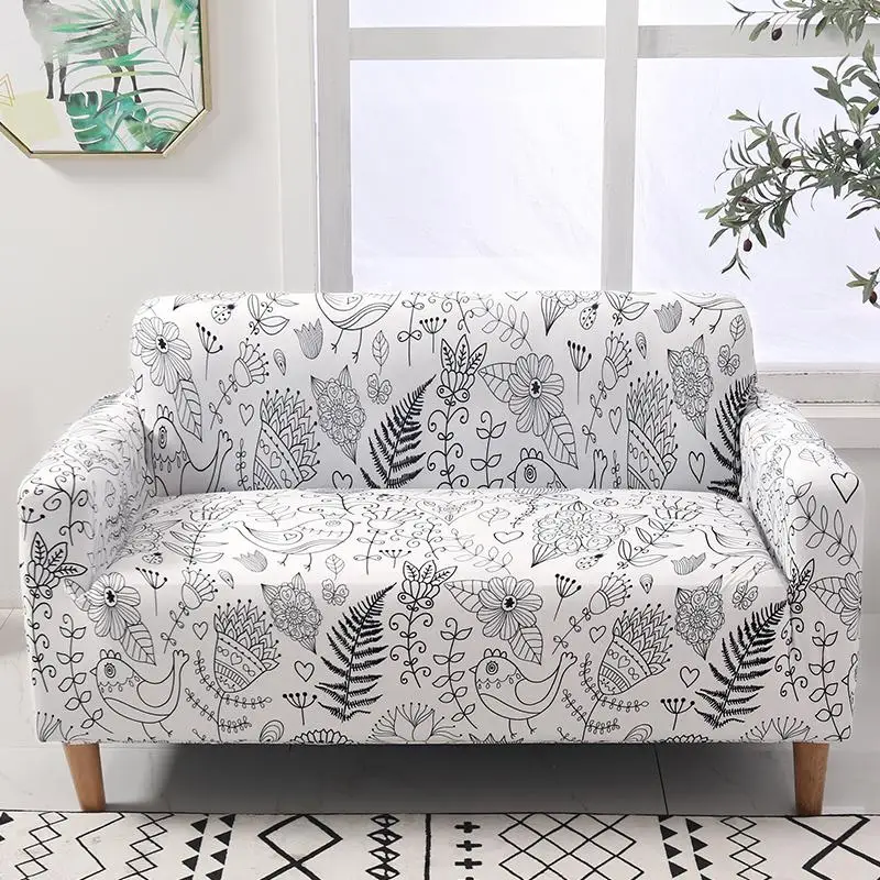 Растягивающийся полноразмерный комбинированный чехол для дивана с длинным