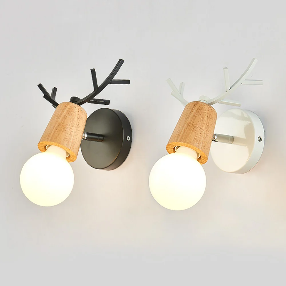 Скандинавские деревянные настенные светильники для комнаты настенное домашнее